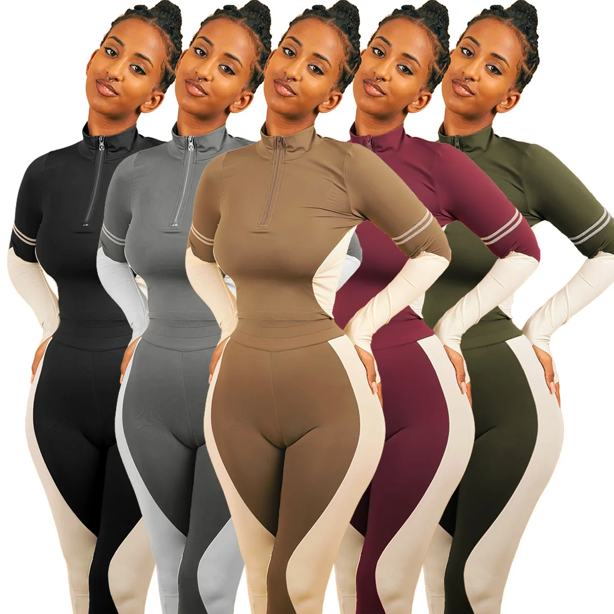 Ursuper European and American Women's Clothing Cross-Border Nightclub Uniforms Fashion Stitching Contrast Color Zipper
Ursuper European and American Women's Clothing Cross-Border Nightclub Uniforms Fashion Stitching Contrast Color Zipper
