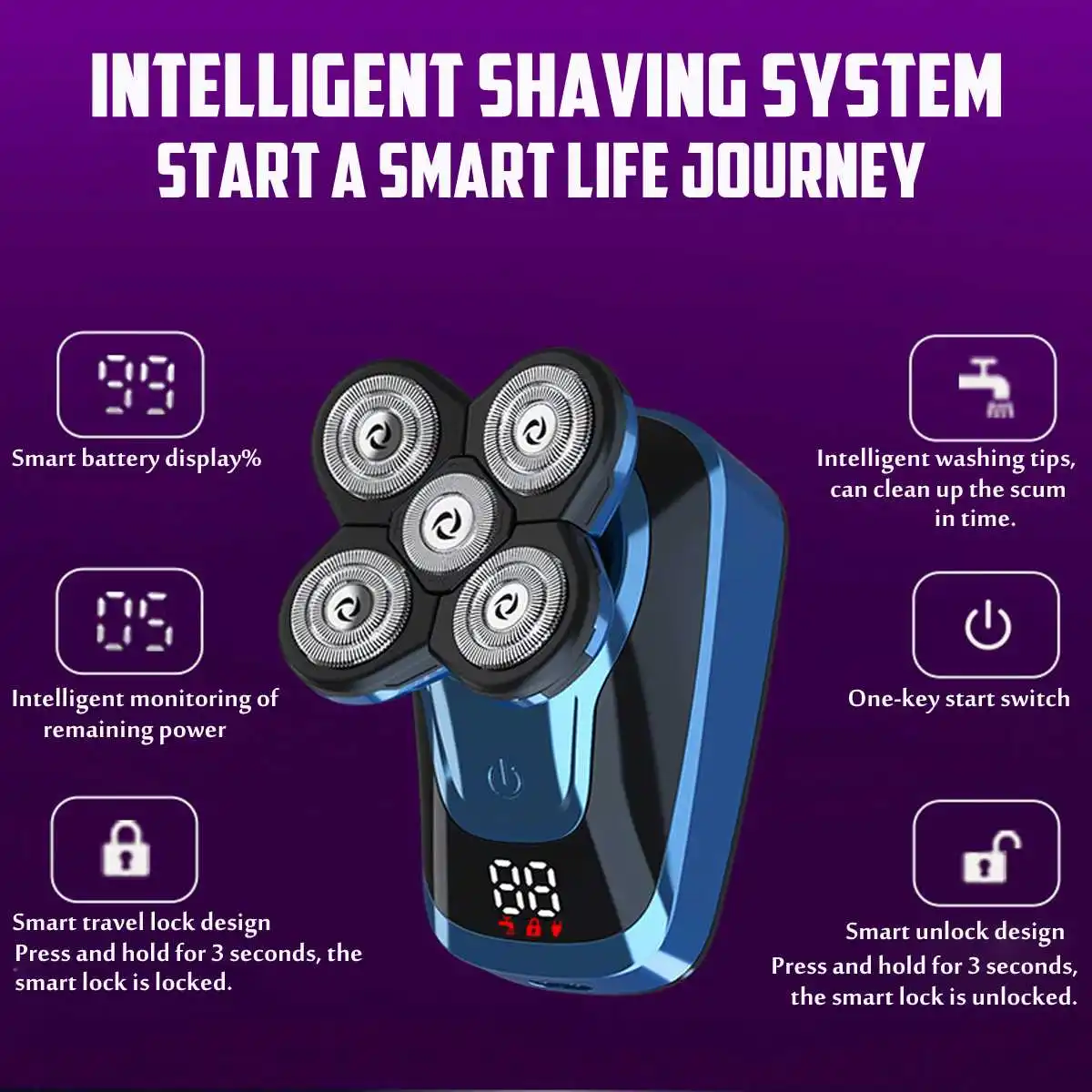 5 In 1 5D Electric Shaver USB Rechargeable IPX5 Multifunctional Grooming kit For Men Women Bald Head Polish Hair Clipper Trimmer
5 In 1 5D Electric Shaver USB Rechargeable IPX5 Multifunctional Grooming kit For Men Women Bald Head Polish Hair Clipper Trimmer