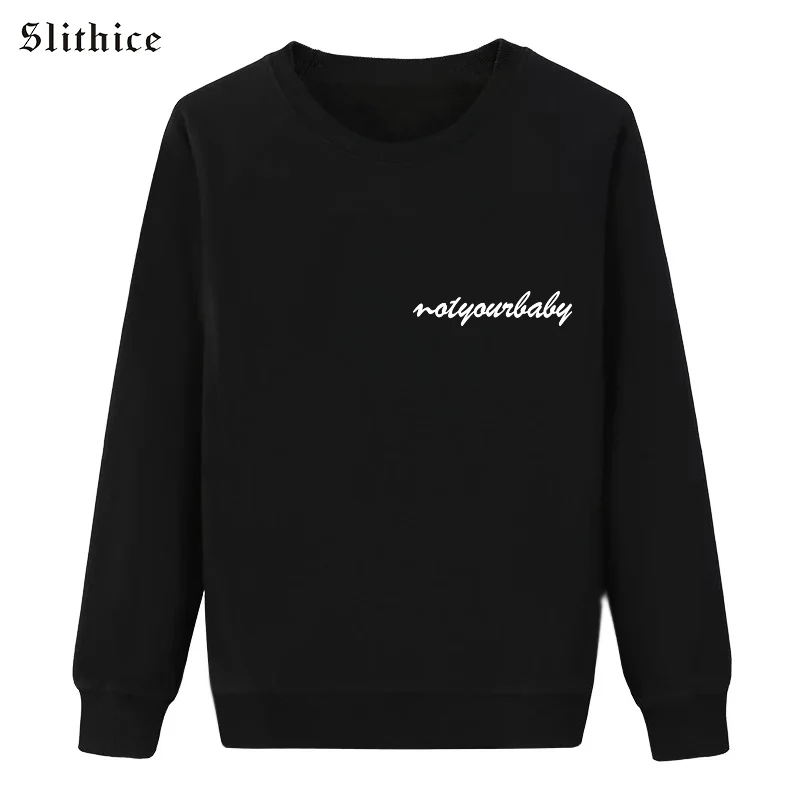 Slithice not your baby Letter Printed Sweatshirt for Women Black Long Sleeve O-neck Fashion Cute Pullovers hoodies for ladies
Slithice not your baby Letter Printed Sweatshirt for Women Black Long Sleeve O-neck Fashion Cute Pullovers hoodies for ladies