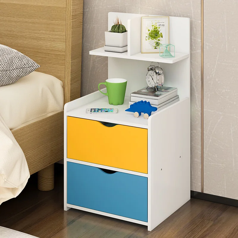 Простой прикроватный столик полка шкаф маленький простой для хранения в спальне