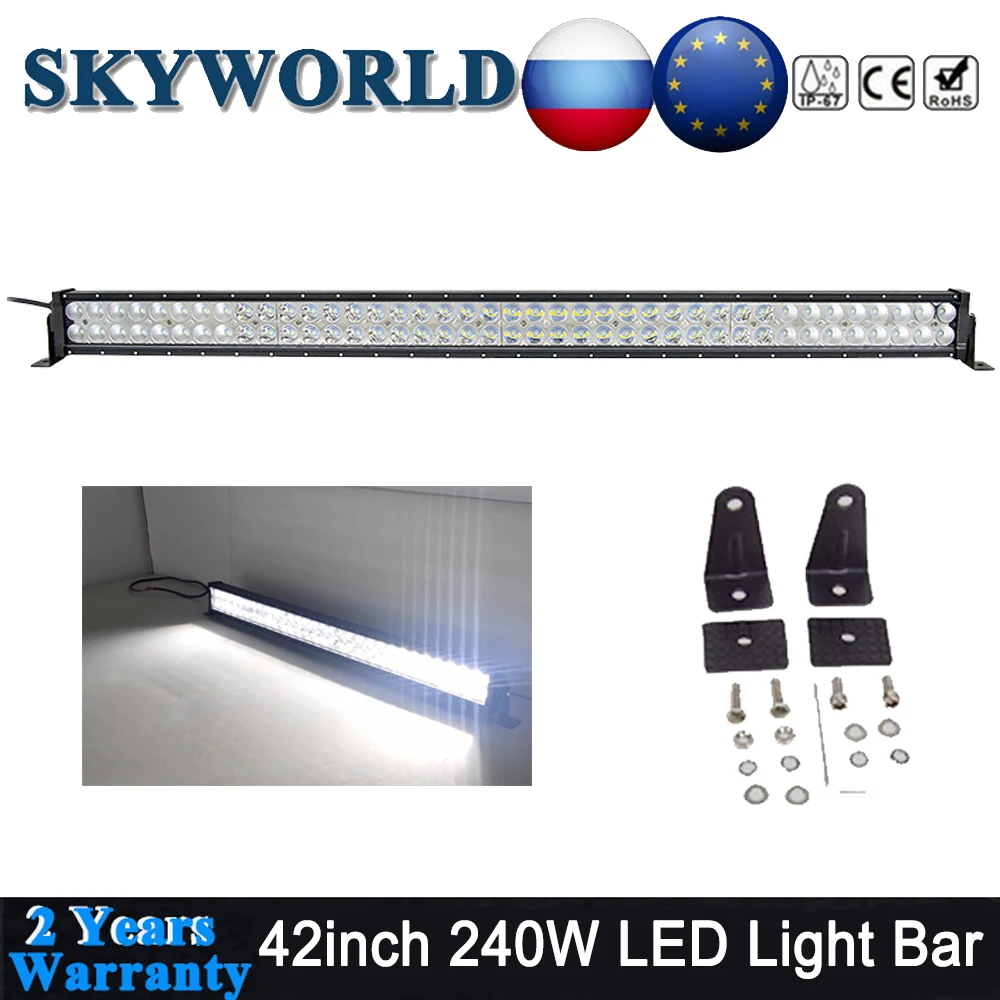 SKYWORLD 42inch 240W Light Bar Offroad Combo LED Bar 12V 24V For Jeep Truck Uaz Kamaz Trailer 4WD Pickup ATV Camper Tractor Lamp
SKYWORLD 42inch 240W Light Bar Offroad Combo LED Bar 12V 24V For Jeep Truck Uaz Kamaz Trailer 4WD Pickup ATV Camper Tractor Lamp