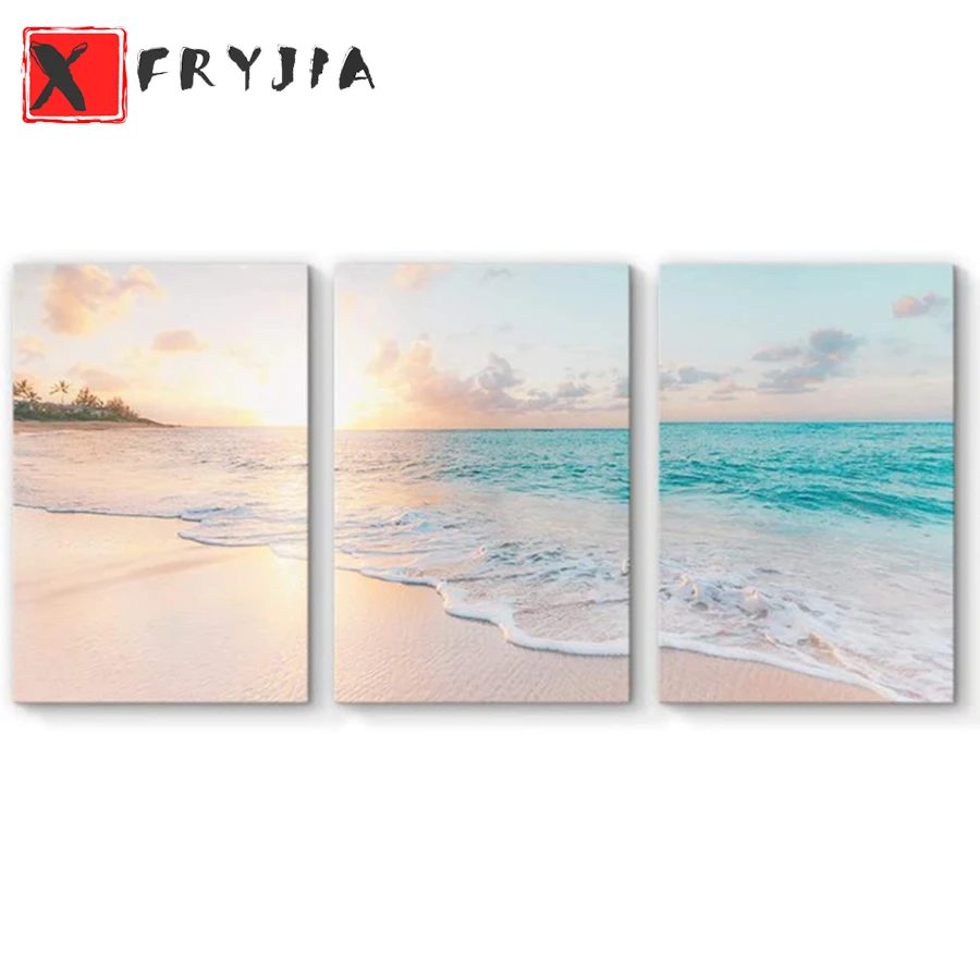 Diamond Painting Full Square Round Romantic Beach Landscape Diamond Mosaic 3 Pieces 5D DIY Diamond Embroidery Sale Triptych, 
Diamond Painting Full Square Round Romantic Beach Landscape Diamond Mosaic 3 Pieces 5D DIY Diamond Embroidery Sale Triptych,