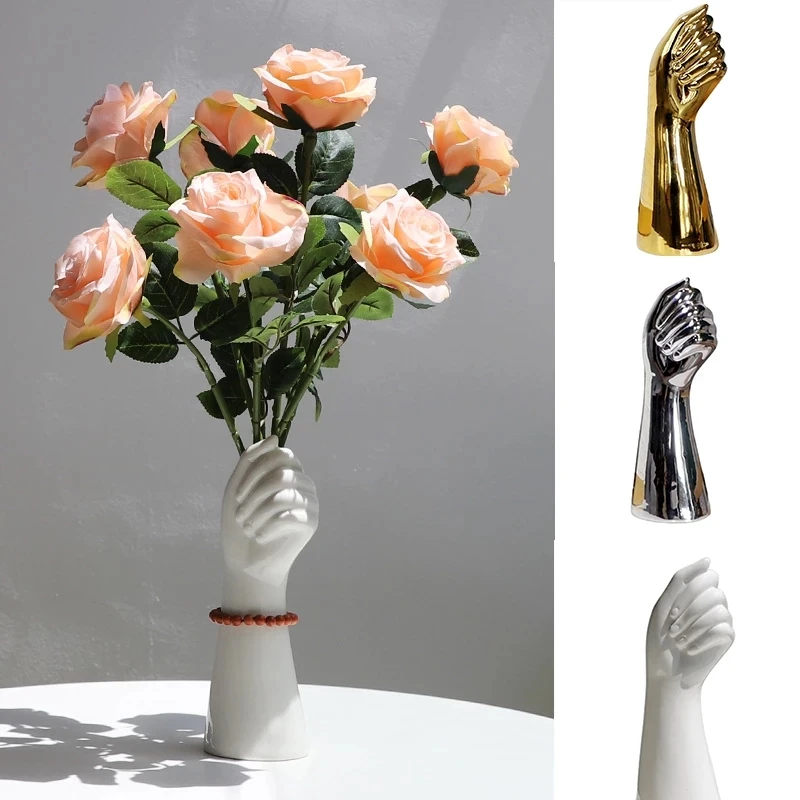 INS Ceramic Flower Vase Hand Shape Sculpture Nordic Vases Flowers Planter Pot Modern Living Room Ornaments Desktop Decoration
INS Ceramic Flower Vase Hand Shape Sculpture Nordic Vases Flowers Planter Pot Modern Living Room Ornaments Desktop Decoration