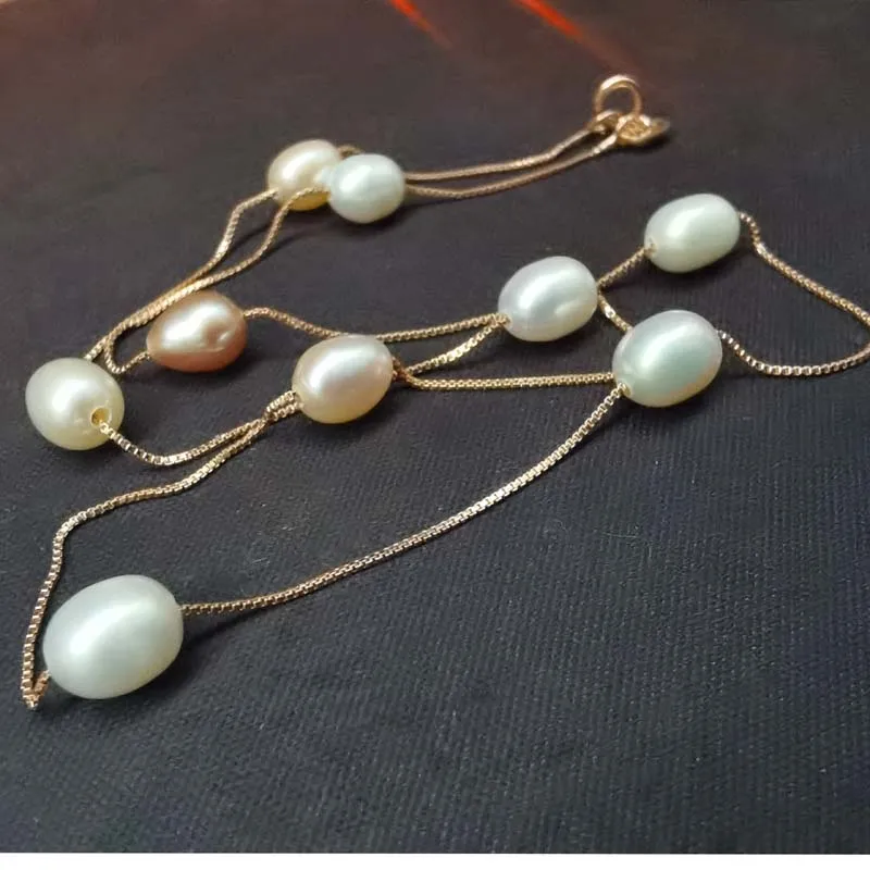 Wholesale 10X Natural Rice Freshwater Pearl Mxed Beads Rose gold Chain Necklace For girls
Wholesale 10X Natural Rice Freshwater Pearl Mxed Beads Rose gold Chain Necklace For girls
