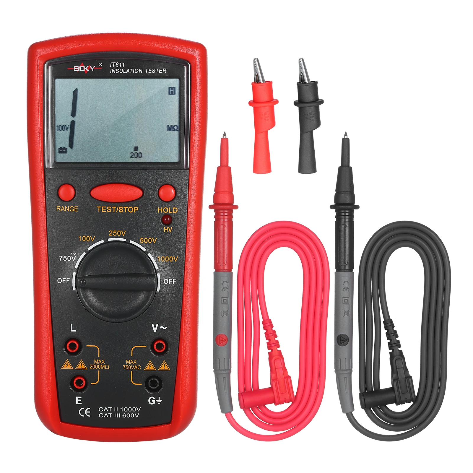 Insulation Resistance Meter Digital Ohmmeter Handheld Insulation Tester 1MΩ-20GΩ Auto-Ranging Measurement Instrument
Insulation Resistance Meter Digital Ohmmeter Handheld Insulation Tester 1MΩ-20GΩ Auto-Ranging Measurement Instrument