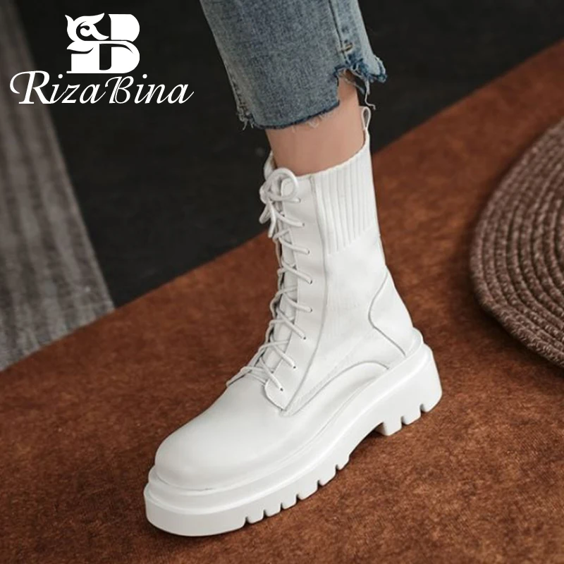 RIZABINA Real Leather Women Ankle Boots Round Toe Cross Strap Thick Bottom Daily Female Winter Fashion Footwear Size 34-39
RIZABINA Real Leather Women Ankle Boots Round Toe Cross Strap Thick Bottom Daily Female Winter Fashion Footwear Size 34-39