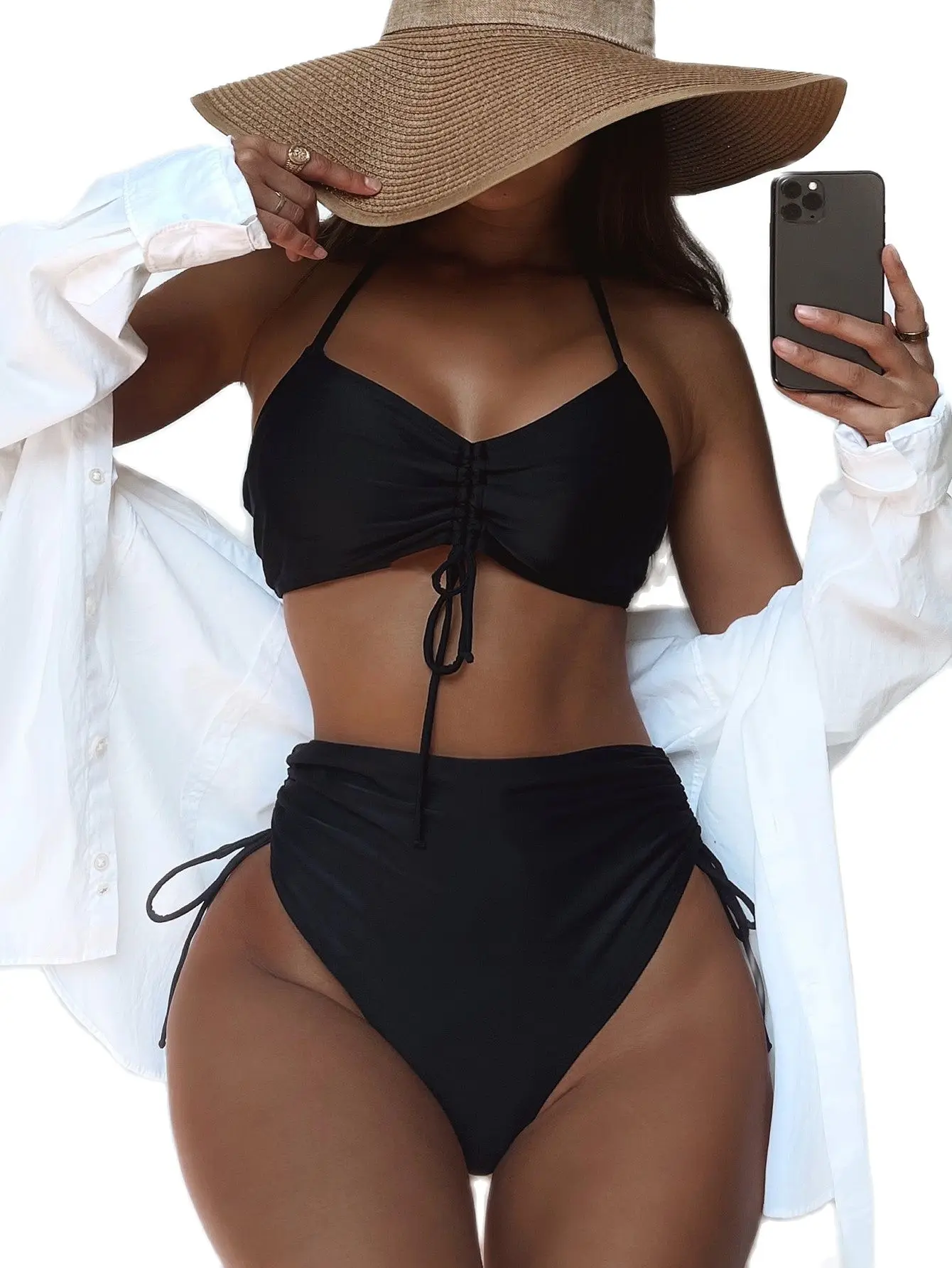 2022 New Sexy Black High Waist Bikini Set Summer Beach Women Halter Swimwear Female Swimsuit Bathing Suit Swim
2022 New Sexy Black High Waist Bikini Set Summer Beach Women Halter Swimwear Female Swimsuit Bathing Suit Swim