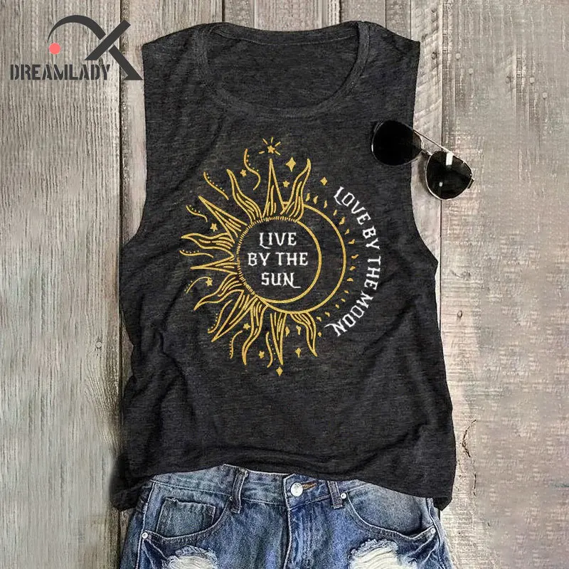Sunflower Printed Tops Women Summer Sleeveless Casual Tees Sun Love By The Moon Vest
Sunflower Printed Tops Women Summer Sleeveless Casual Tees Sun Love By The Moon Vest