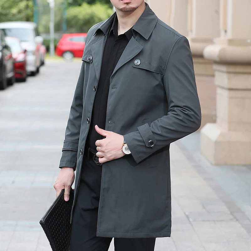 Oversize M-8XL Casual Men's Autumn Mid-Length Solid Windbreaker Outwear Trench Long Coat Spring Top Business Overcoat Man Jacket
Oversize M-8XL Casual Men's Autumn Mid-Length Solid Windbreaker Outwear Trench Long Coat Spring Top Business Overcoat Man Jacket