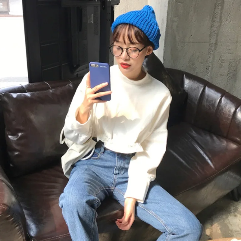 Spring Autumn New O-neck Sweatshirt Women's Clothing Ins Hipster Korean Causal Loose Hoodies Solid Crop Tops Female 2021 Fashion
Spring Autumn New O-neck Sweatshirt Women's Clothing Ins Hipster Korean Causal Loose Hoodies Solid Crop Tops Female 2021 Fashion