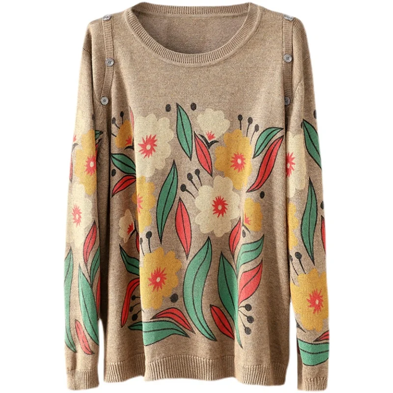 Retro spring new literary retro women's O neck pullover sweater tops loose printing long sleeve knitted shirt streetwear
Retro spring new literary retro women's O neck pullover sweater tops loose printing long sleeve knitted shirt streetwear