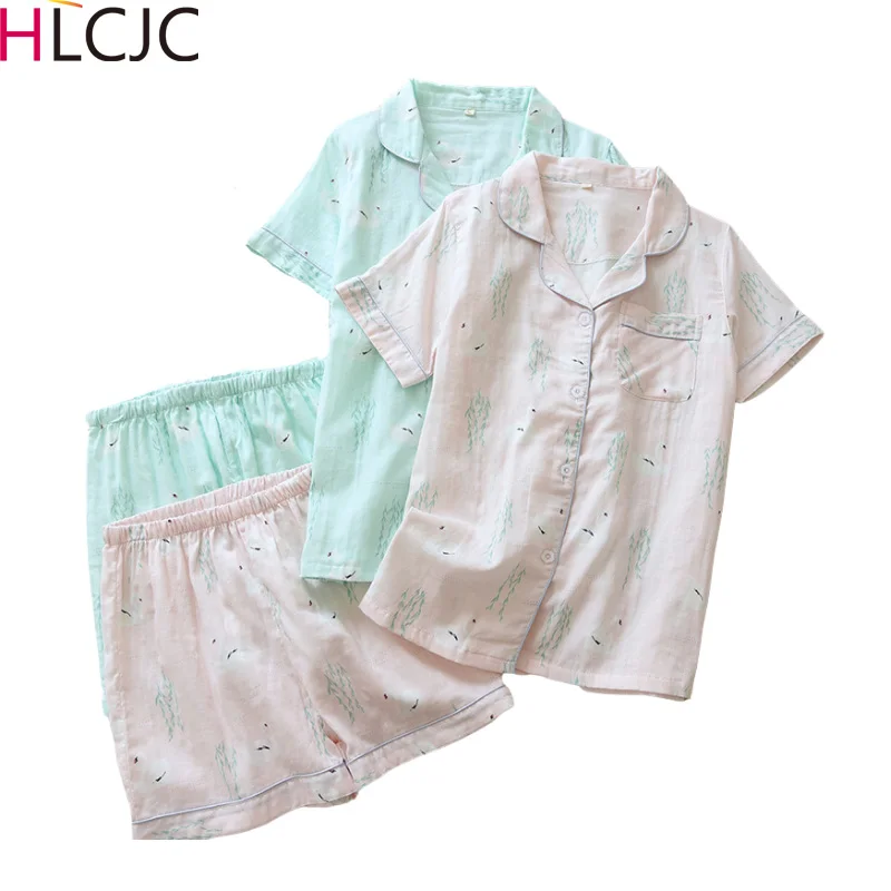 Pyjamas Women 100% Cotton Short Sleeves Ladies Pajama Sets Shorts Cute Swan Print Japanese Simple Sleepwear Homewear Pijamas
Pyjamas Women 100% Cotton Short Sleeves Ladies Pajama Sets Shorts Cute Swan Print Japanese Simple Sleepwear Homewear Pijamas