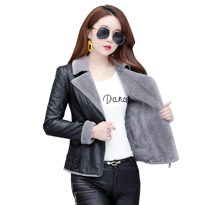 JCHB 2021 New winter autumn and Leather coat women's short fleece-lined thickened leather-wool integrated leather jacket lamb
JCHB 2021 New winter autumn and Leather coat women's short fleece-lined thickened leather-wool integrated leather jacket lamb