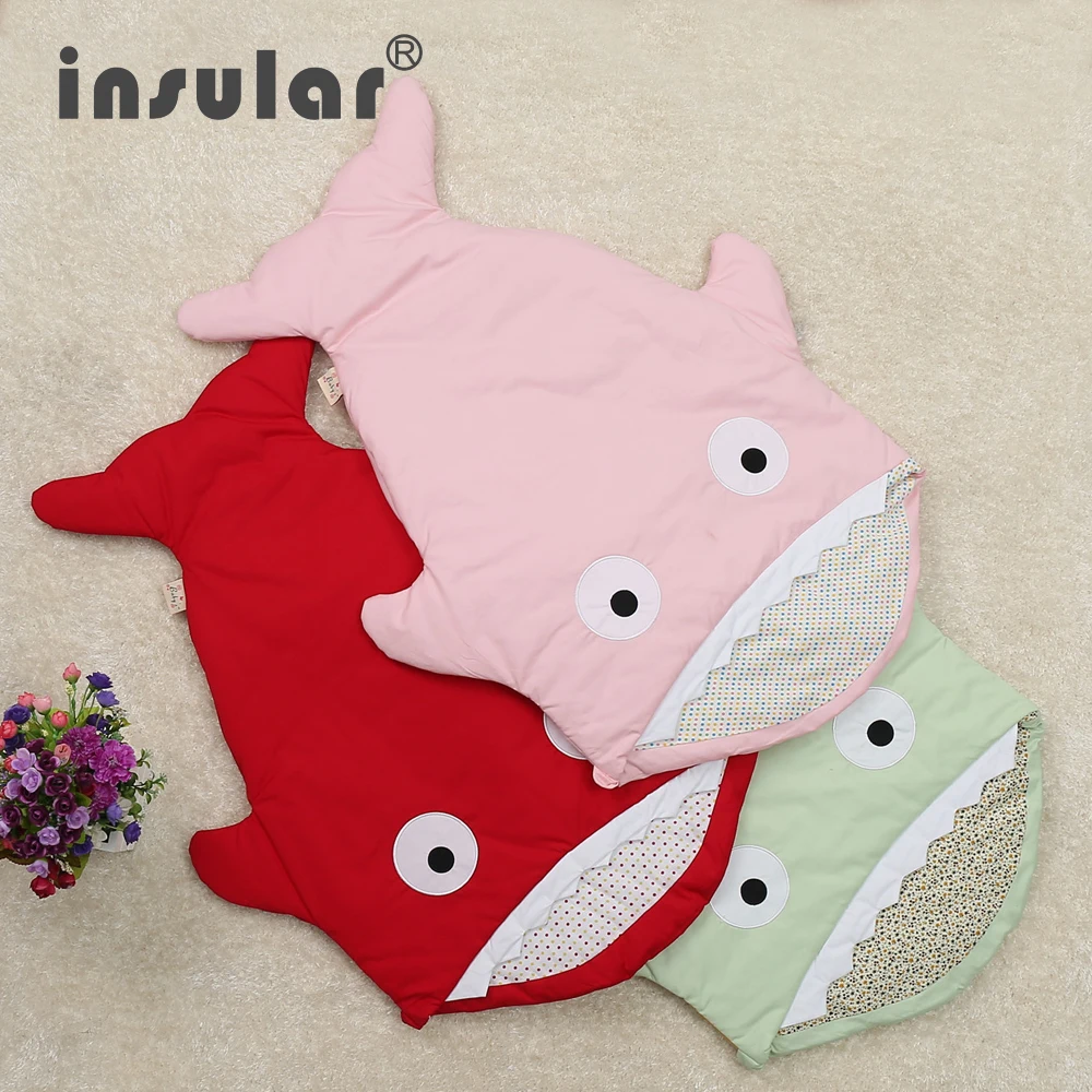Горячая Распродажа милый мультяшный детский спальный мешок Insular с акулой зимний