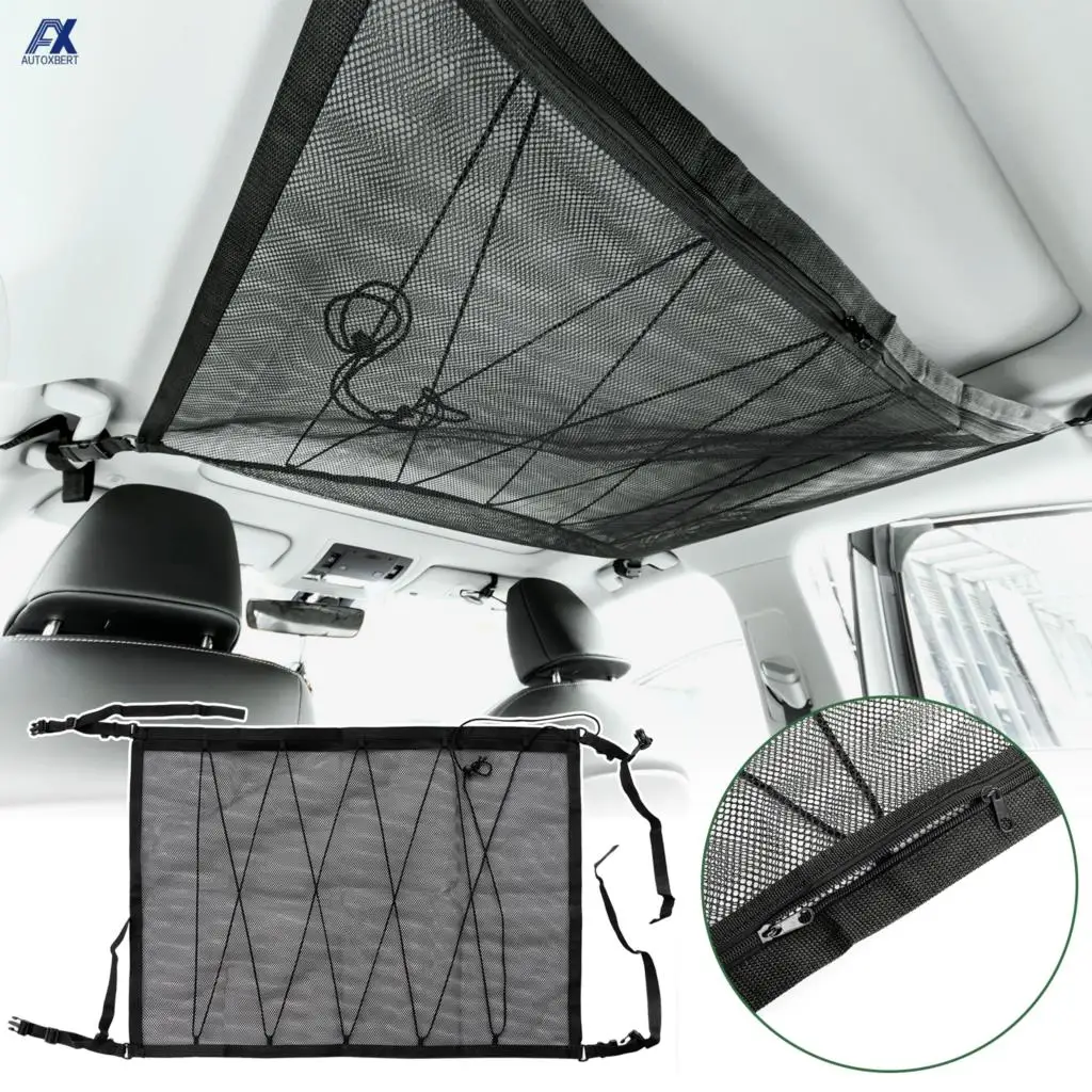 88X66CM Car Ceiling Roof Interior Cargo Zipper Net Universal Storage Bag Sundries Organizer Adjustable Mesh Pocket For Van SUV
88X66CM Car Ceiling Roof Interior Cargo Zipper Net Universal Storage Bag Sundries Organizer Adjustable Mesh Pocket For Van SUV