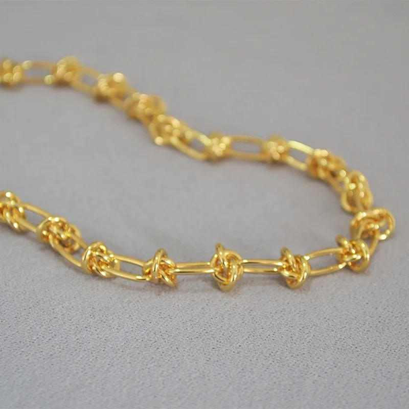 CMajor Trendy Copper Jewelry Knot Linked 18K Gold Plated Fashion Choker Necklace for Women
CMajor Trendy Copper Jewelry Knot Linked 18K Gold Plated Fashion Choker Necklace for Women