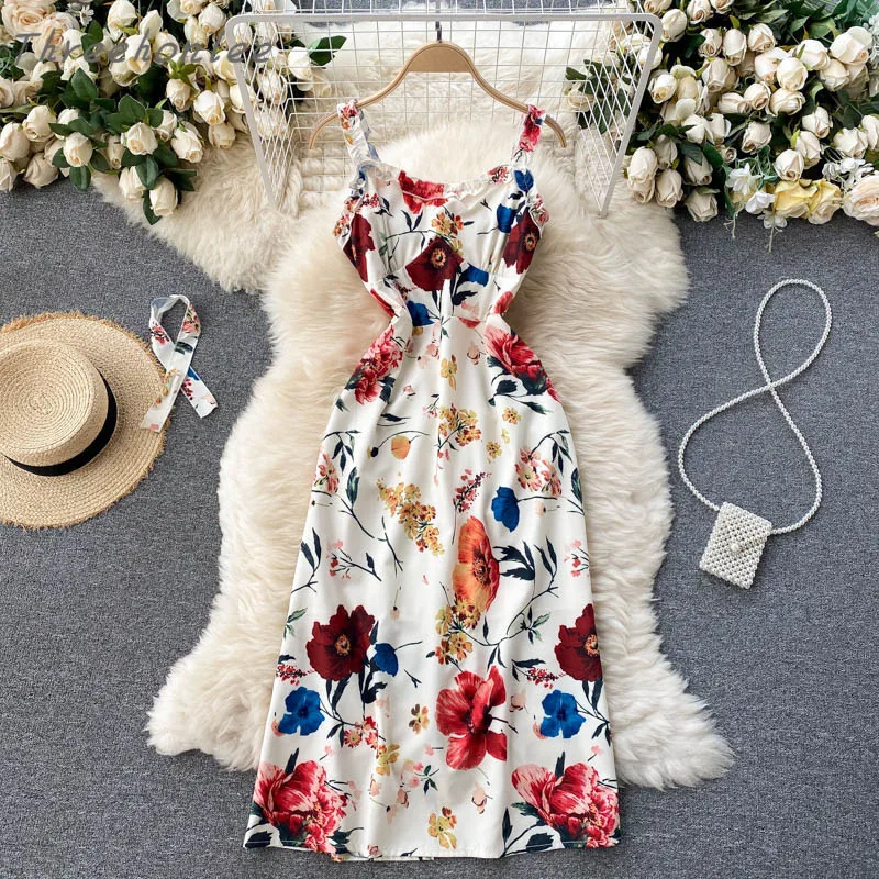High Quality Summer Fashion Hit Color Outwear Sexy Sweet V-neck Dress Elegant Reducing Waist Sleeveless Printing Dress Women
High Quality Summer Fashion Hit Color Outwear Sexy Sweet V-neck Dress Elegant Reducing Waist Sleeveless Printing Dress Women