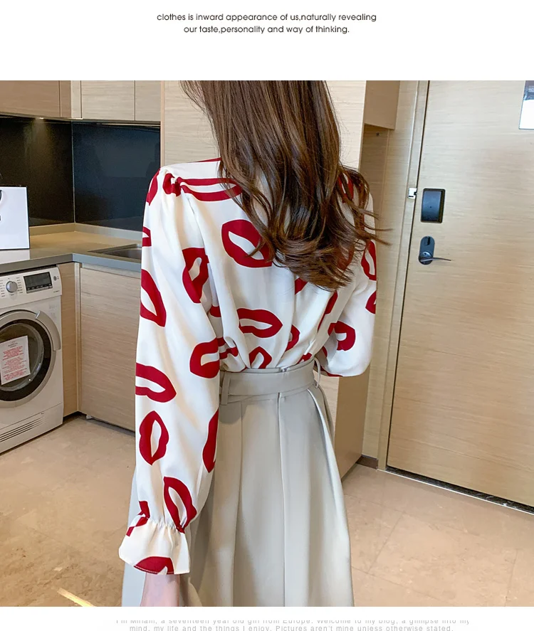 Women's Blouses Chiffon Casual Korean Bow Peint Loose Plus Size Fashion Summer Lady Shirts Long Sleeve Top Houthion 
Women's Blouses Chiffon Casual Korean Bow Peint Loose Plus Size Fashion Summer Lady Shirts Long Sleeve Top Houthion