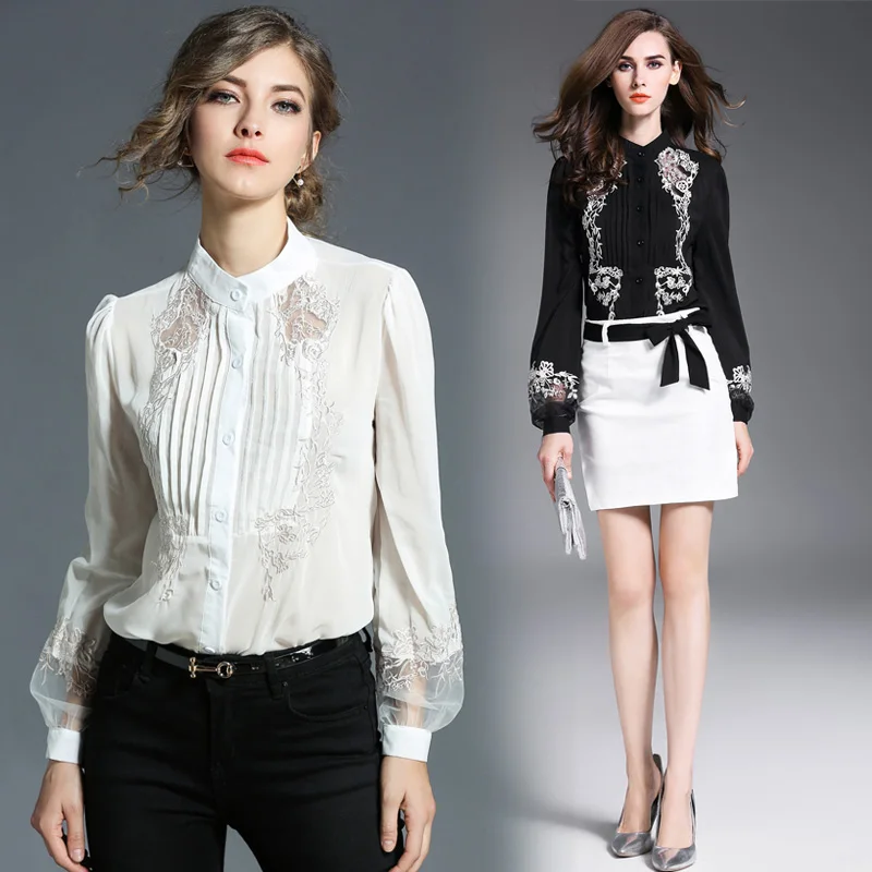 New Elegant Fashion Women Spring Autumn Chiffon Embroidered Lantern Sleeve Shirt Long Sleeve All-match Base Blouses Top
New Elegant Fashion Women Spring Autumn Chiffon Embroidered Lantern Sleeve Shirt Long Sleeve All-match Base Blouses Top