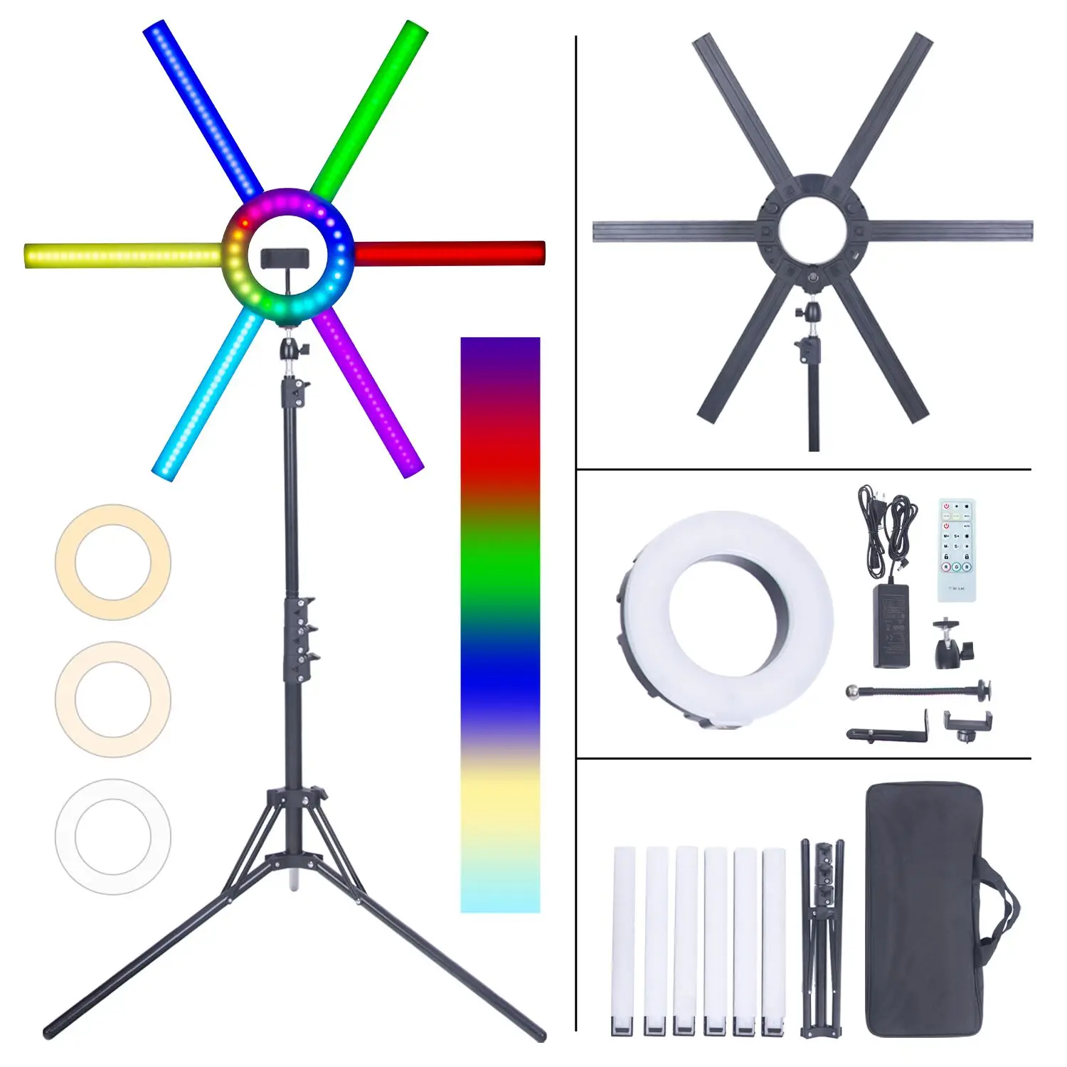 fosoto 90W RGB Star Ring Light Led Photographic Lighting Multimedia Extreme Video Lamp With Remote USB Tripod For Phone Youtube
fosoto 90W RGB Star Ring Light Led Photographic Lighting Multimedia Extreme Video Lamp With Remote USB Tripod For Phone Youtube