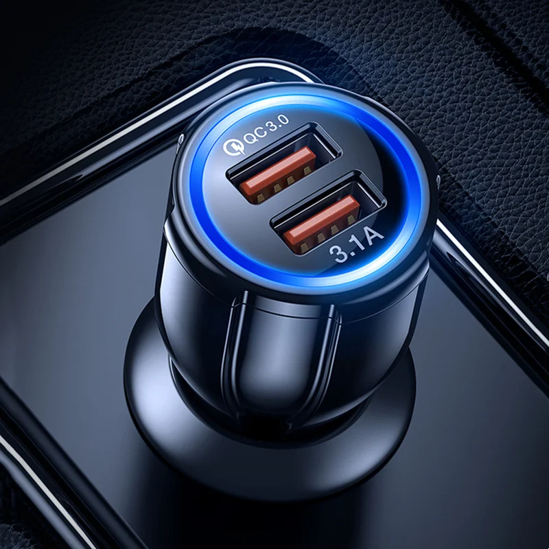 Dual USB A Car Charger Quick Charge 3.0 Fast Charging For iPhone13 12 11 Xiaomi Samsung 3.1A Android Mobile Phone Charger in Car
Dual USB A Car Charger Quick Charge 3.0 Fast Charging For iPhone13 12 11 Xiaomi Samsung 3.1A Android Mobile Phone Charger in Car