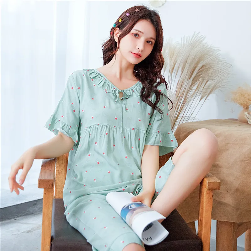 Fresh Print Student's Home Clothes New Short Sleeve Sleepwear Pajamas Set Loose Big Size Summer Nightwear Pyjamas Suit Women
Fresh Print Student's Home Clothes New Short Sleeve Sleepwear Pajamas Set Loose Big Size Summer Nightwear Pyjamas Suit Women