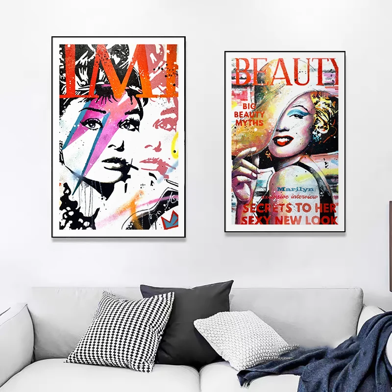 Fashion Poster Girl Room Decor Hepburn Monroe Figure Wall Art Frameless Picture Canvas Painting for Edroom
Fashion Poster Girl Room Decor Hepburn Monroe Figure Wall Art Frameless Picture Canvas Painting for Edroom