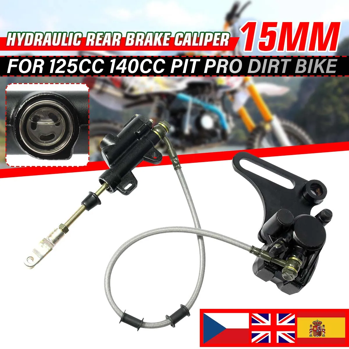 15mm Motorcycle Hydraulic Rear Brake Caliper+Pad For 125cc 140cc Pit Pro Dirt Bike Scooter ATV Quad
15mm Motorcycle Hydraulic Rear Brake Caliper+Pad For 125cc 140cc Pit Pro Dirt Bike Scooter ATV Quad