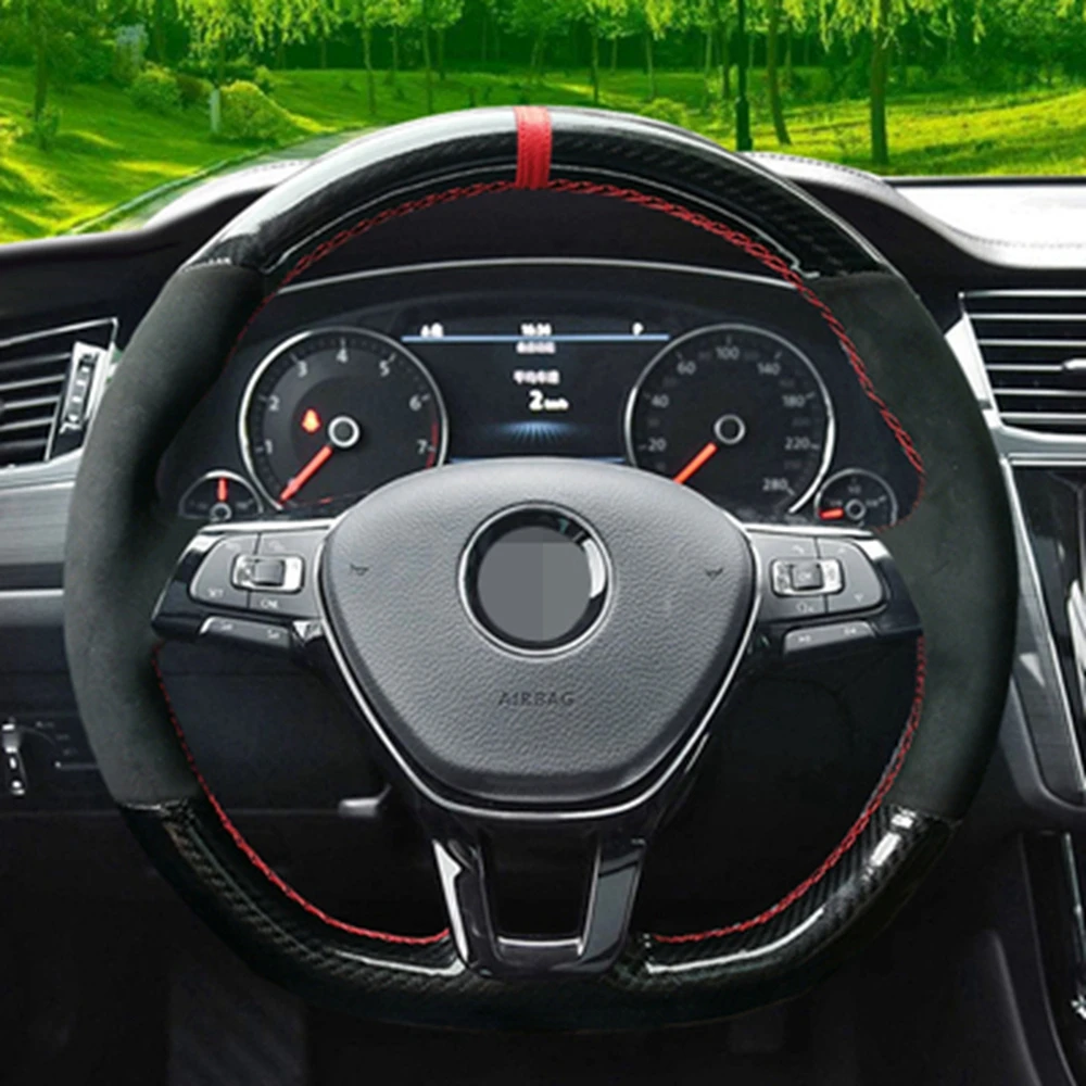 For Volkswagen VW Golf 7 Mk7 New Polo Jetta Passat B8 Tiguan Sharan Black Genuine Leather Suede Car Steering Wheel Cover
For Volkswagen VW Golf 7 Mk7 New Polo Jetta Passat B8 Tiguan Sharan Black Genuine Leather Suede Car Steering Wheel Cover