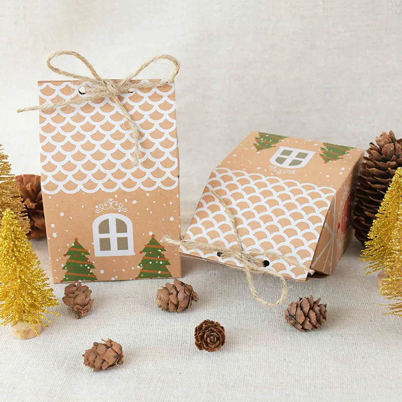 10pcs/lot House Shape Christmas Candy Box with Rope Xmas Party Gift Candy Kraft Paper Bag Kids Favors Candy Packaging Decoration
10pcs/lot House Shape Christmas Candy Box with Rope Xmas Party Gift Candy Kraft Paper Bag Kids Favors Candy Packaging Decoration