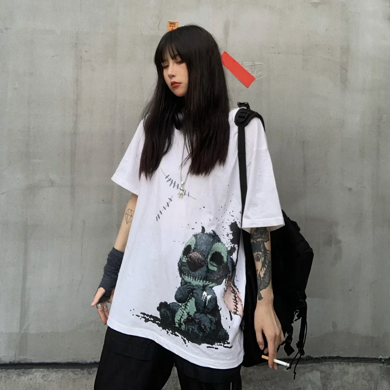 Gothic Punk Women's Clothing 2020 Summer T-shirt For Women Harajuku Top Loose Short Sleeve T-shirt Women's Fashion
Gothic Punk Women's Clothing 2020 Summer T-shirt For Women Harajuku Top Loose Short Sleeve T-shirt Women's Fashion
