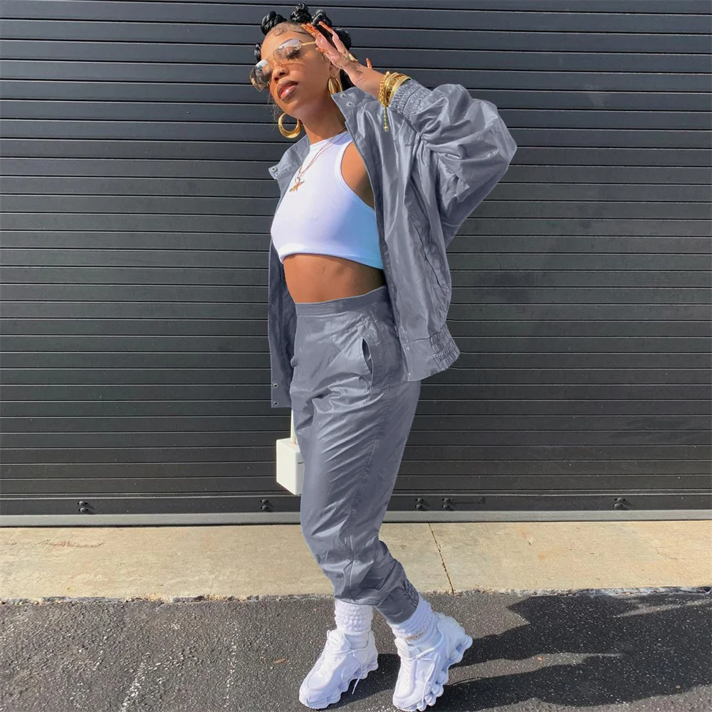 Fashion Leisure Women's Sport Set Solid Color Zipper Long Sleeve Jacket Short Top Sweatpants Suit Women's Autumn Two-piece Suit
Fashion Leisure Women's Sport Set Solid Color Zipper Long Sleeve Jacket Short Top Sweatpants Suit Women's Autumn Two-piece Suit