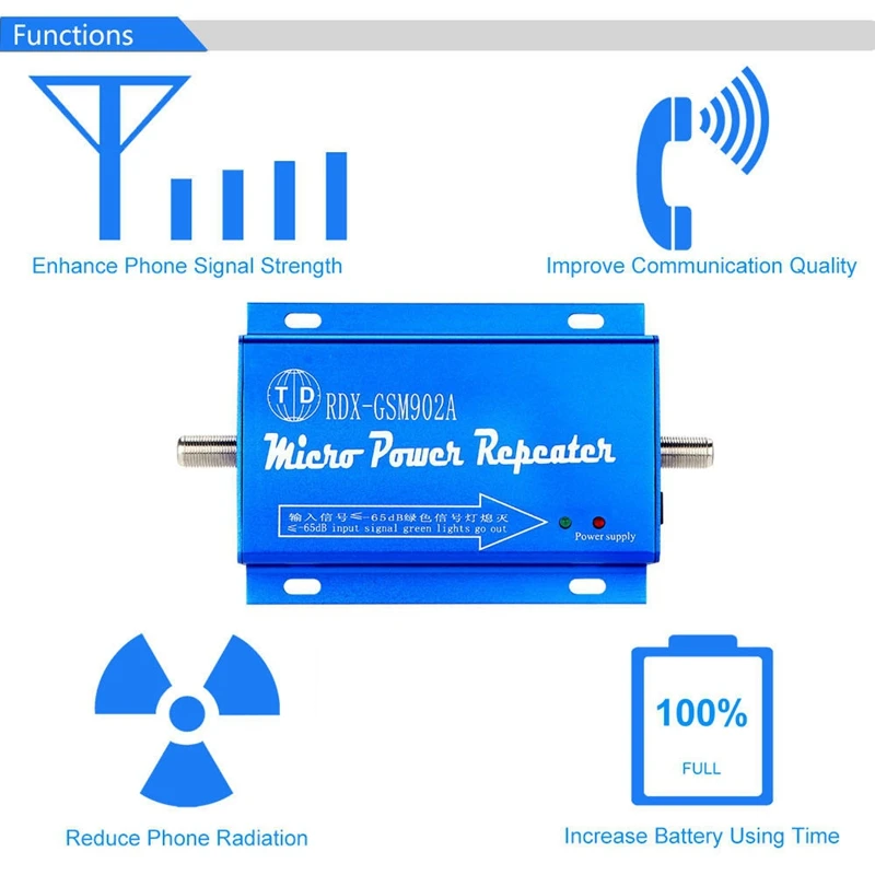 900MHz Cell Phone Signal 2G 3G 4G Repeater Booster Amplifier Extender with Antenna Kit for Home/Office Use(EU Plug)
900MHz Cell Phone Signal 2G 3G 4G Repeater Booster Amplifier Extender with Antenna Kit for Home/Office Use(EU Plug)