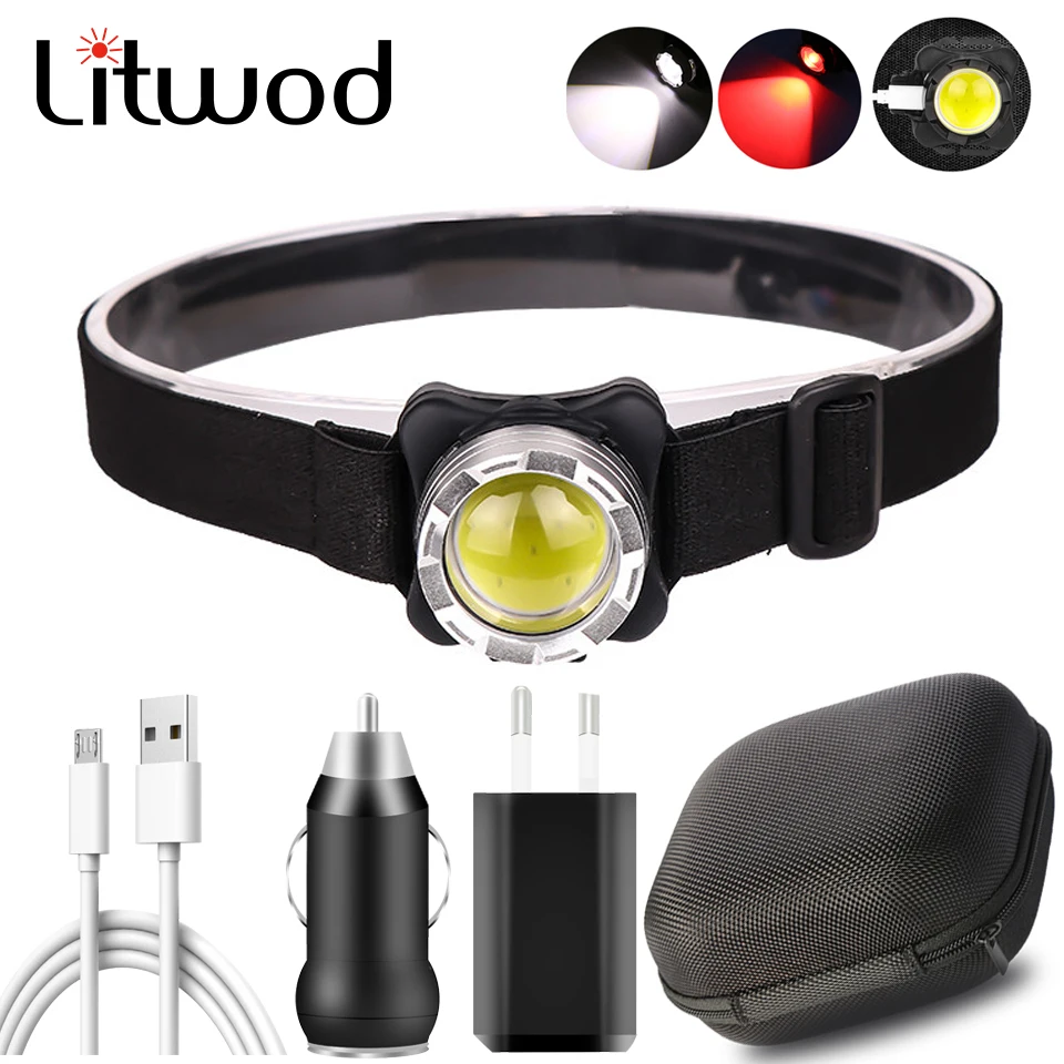 COB LED Powerful Headlamp Built-in Battery USB Rechargeable Headlight Head Waterproof Lamp Aluminum White Red Lighting Litwod
COB LED Powerful Headlamp Built-in Battery USB Rechargeable Headlight Head Waterproof Lamp Aluminum White Red Lighting Litwod