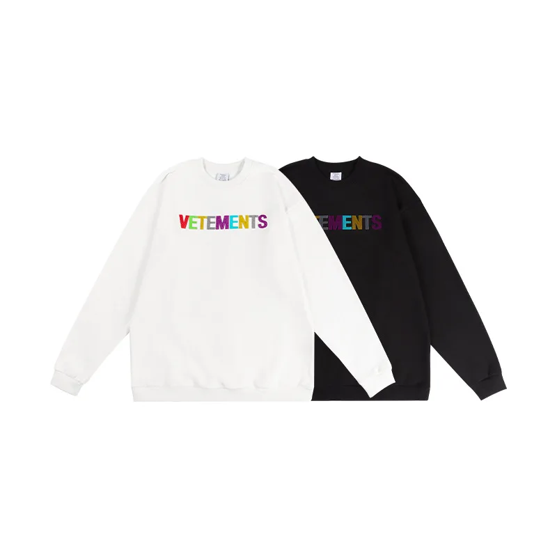 2021s Vetements Color Letter Embroidery Hoodie Autumn and Winter Warm Hoodie O-neck Oversized Hoodie Men Women Sweatshirt
2021s Vetements Color Letter Embroidery Hoodie Autumn and Winter Warm Hoodie O-neck Oversized Hoodie Men Women Sweatshirt