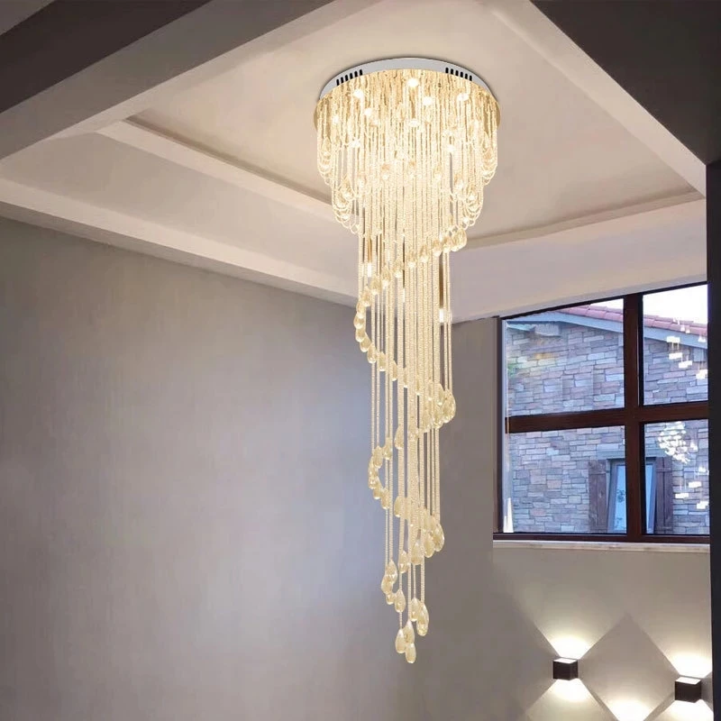 Double Spiral Raindrop Crystal Chandelier Flush Mount Ceiling Chandelier Staircase Lighting Villa Hall Living Room Lights
Double Spiral Raindrop Crystal Chandelier Flush Mount Ceiling Chandelier Staircase Lighting Villa Hall Living Room Lights