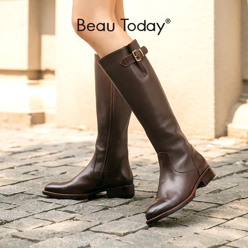 BeauToday Long Boots Women Cow Leather Round Toe Zipper Closure Buckle Knee High Boots Winter Fashion Lady Shoes Handmade 01215
BeauToday Long Boots Women Cow Leather Round Toe Zipper Closure Buckle Knee High Boots Winter Fashion Lady Shoes Handmade 01215