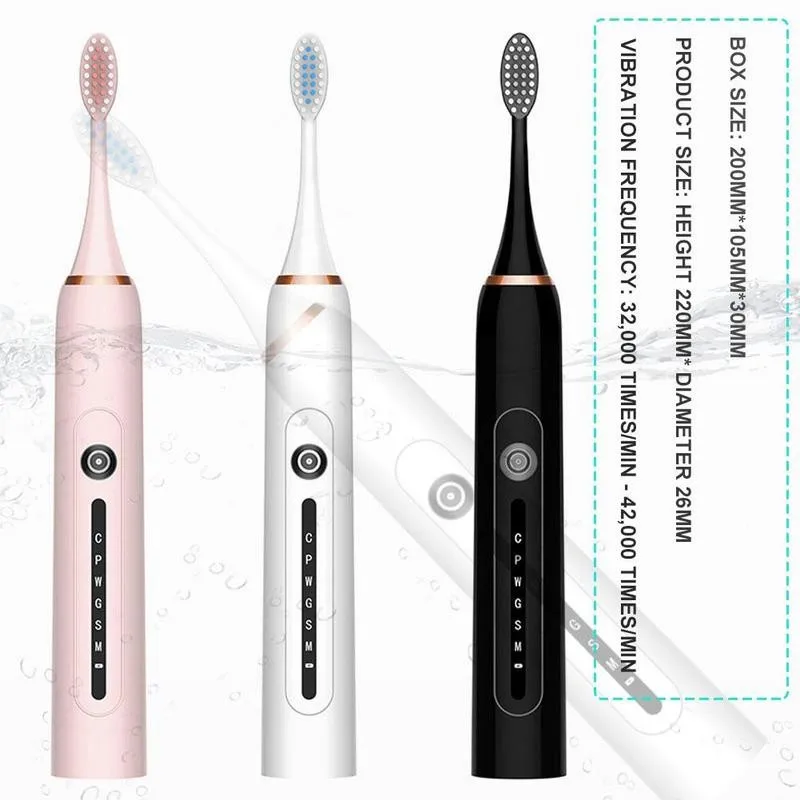 Sonic Electric Toothbrush Adult Timer Brush 6 Mode Usb Rechargeable With 4/8 Teeth Headstooth Brushes Replacement Heads Set Spot
Sonic Electric Toothbrush Adult Timer Brush 6 Mode Usb Rechargeable With 4/8 Teeth Headstooth Brushes Replacement Heads Set Spot