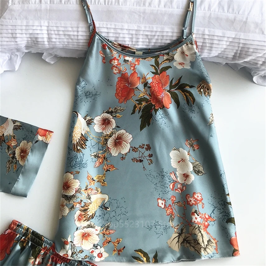 9Color Women Pajamas Sets with Pants 3Pcs Satin Silk Print Floral Pink Night Home Wear Pyjama Sleep Women's Clothing
9Color Women Pajamas Sets with Pants 3Pcs Satin Silk Print Floral Pink Night Home Wear Pyjama Sleep Women's Clothing