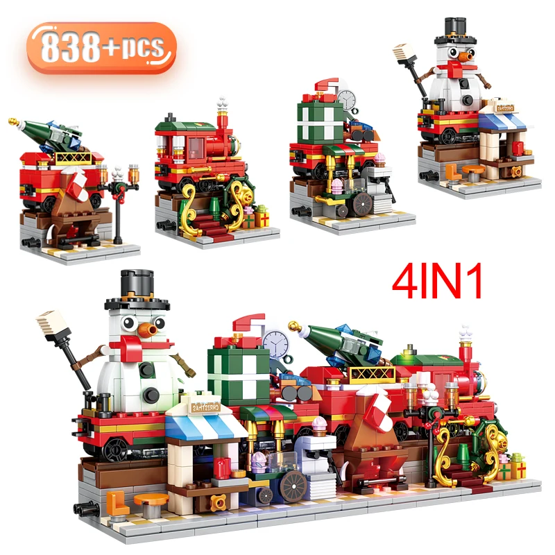 838 Pcs 4 in 1 Friends Christmas Train Snowman House Building Blocks City Street View Ice Cream Shop Bricks Toys For Kids Gifts
838 Pcs 4 in 1 Friends Christmas Train Snowman House Building Blocks City Street View Ice Cream Shop Bricks Toys For Kids Gifts