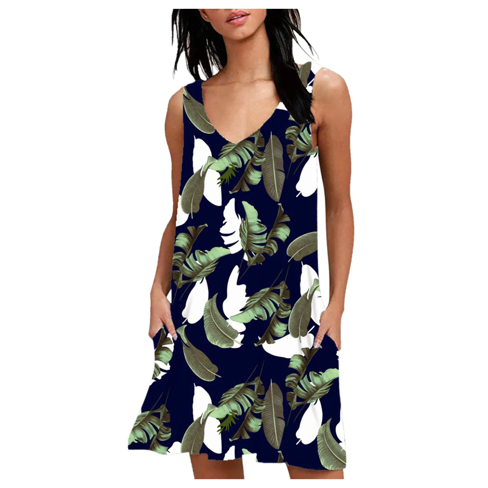 2021 Women's Summer Casual Swing T-Shirt Dresses Beach Cover Up With Pockets Plus Size Loose T-shirt Leaf prints Dress
2021 Women's Summer Casual Swing T-Shirt Dresses Beach Cover Up With Pockets Plus Size Loose T-shirt Leaf prints Dress