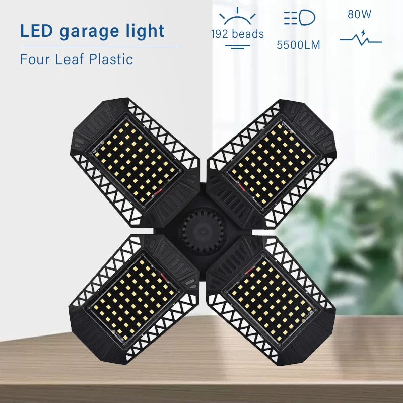 LED Bulb E27 80W Led Garage Light Deformation Ceiling Light Four Leaf Industrial Lighting For Workshop Warehouse Factory Gym
LED Bulb E27 80W Led Garage Light Deformation Ceiling Light Four Leaf Industrial Lighting For Workshop Warehouse Factory Gym
