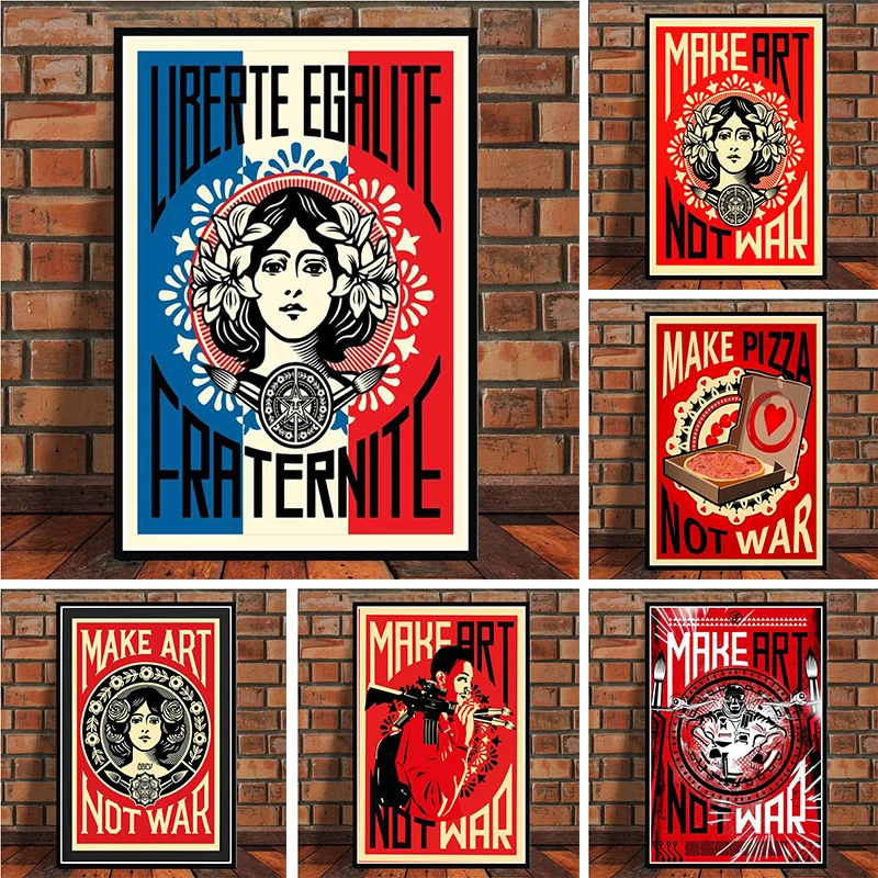 Vintage Make Art Not War Pop Bar Posters and Prints Canvas Painting Wall Art Pictures Cuadros for Living Room Decor No Frame
Vintage Make Art Not War Pop Bar Posters and Prints Canvas Painting Wall Art Pictures Cuadros for Living Room Decor No Frame