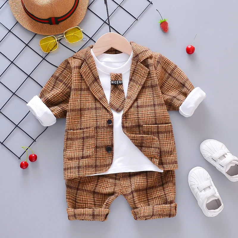 Spring And Autumn New Boy Gentleman Suit White Shirt Bow Tie + Plaid Top + Pants 3 Pieces Of Formal Children's Clothing
Spring And Autumn New Boy Gentleman Suit White Shirt Bow Tie + Plaid Top + Pants 3 Pieces Of Formal Children's Clothing