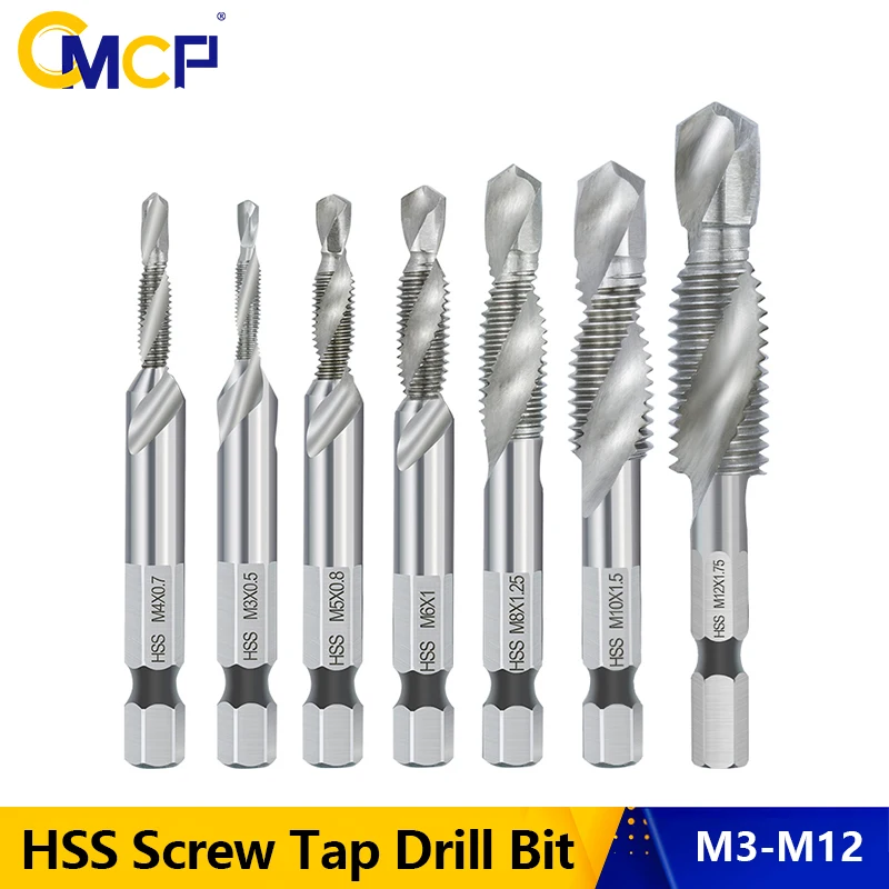 CMCP HSS Screw Thread Metric Tap Drill Bits 1/4" Hex Shank Screw Thread Taps M3 M4 M5 M6 M8 M10 M12 Screw Machine Hand Tool
CMCP HSS Screw Thread Metric Tap Drill Bits 1/4" Hex Shank Screw Thread Taps M3 M4 M5 M6 M8 M10 M12 Screw Machine Hand Tool