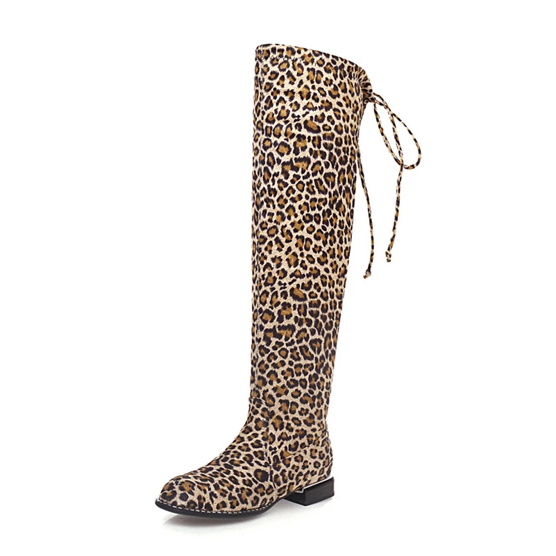 ANNYMOLI Med Heel Over The Knee Boots Woman Leopard Thigh High Boots Block Heel Shoes Lace Up Metal Decoration Ladies Long Boots
ANNYMOLI Med Heel Over The Knee Boots Woman Leopard Thigh High Boots Block Heel Shoes Lace Up Metal Decoration Ladies Long Boots