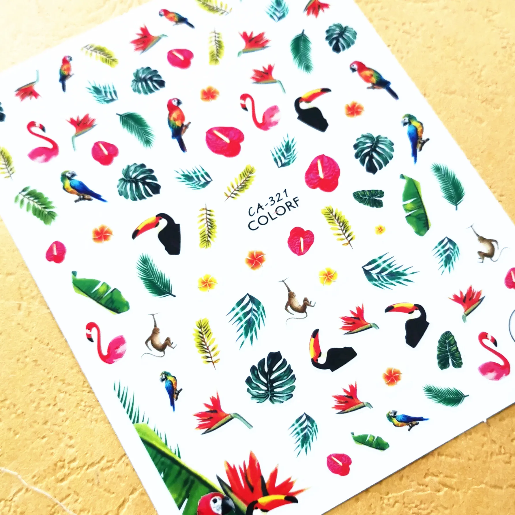Newest CA-321 rain forest design 3d nail sticker back glue nail decals DIY decoration tools for nail manicure
Newest CA-321 rain forest design 3d nail sticker back glue nail decals DIY decoration tools for nail manicure