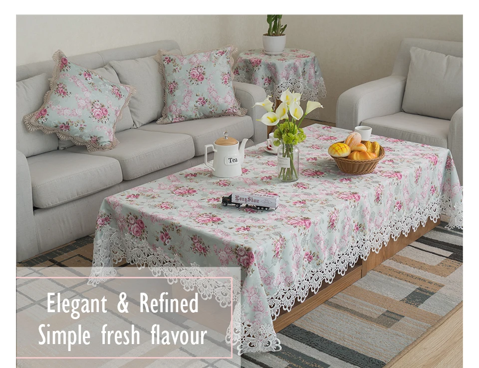 ARICK Pink Green Color Pastoral Style Jacquard Cloth White Lace Border Decorative Table Cover Embroidery Tablecloth
ARICK Pink Green Color Pastoral Style Jacquard Cloth White Lace Border Decorative Table Cover Embroidery Tablecloth