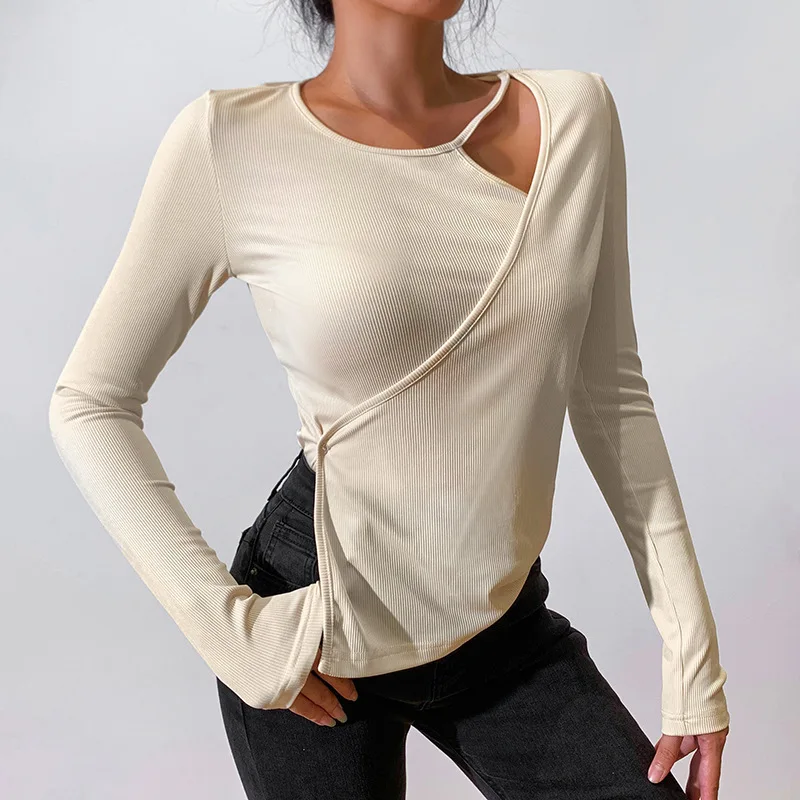 Giyu Long Sleeve Autumn Fashion T Shirts Women Round Collar Asymmetrical Rib Knitted Solid Slim Tees Female Crop Tops Streetwear
Giyu Long Sleeve Autumn Fashion T Shirts Women Round Collar Asymmetrical Rib Knitted Solid Slim Tees Female Crop Tops Streetwear