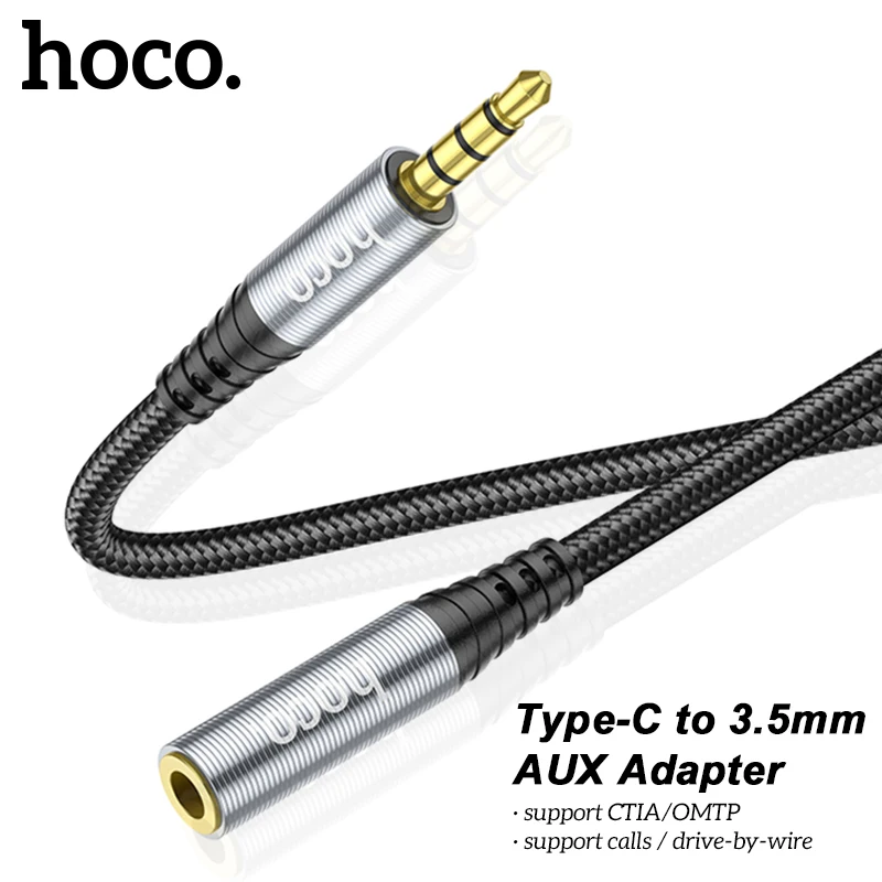

HOCO Type c to 3.5 jack USB C to 3.5mm Headphone Adapter Audio AUX 3.5 MM Jack Converter for HUAWEI P40 XIAOMI OnePlus 8 PRO